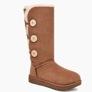 UGG BAILEY 3 Button Tall Boots Shearling Cozy Tan Fur Snow Booties Warm Snow 5